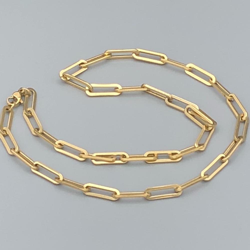 ✨NWOT trendy Gold plated stainless steel paper clip  chain necklace